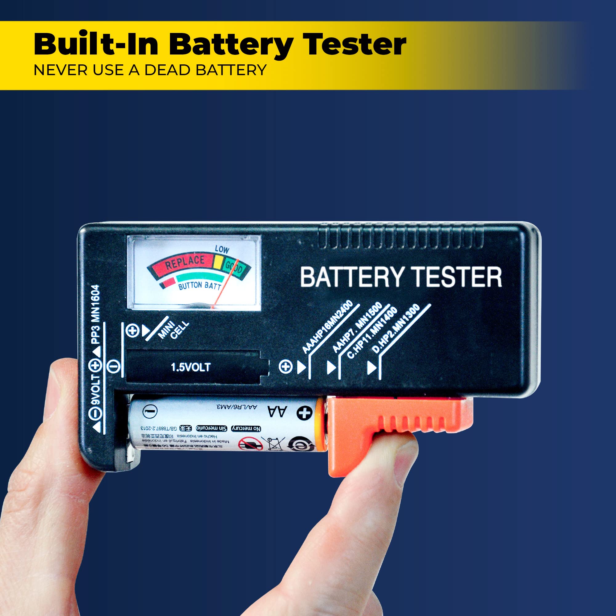 Ontel Battery Daddy side handle view showing portability for carrying to jobs or trips