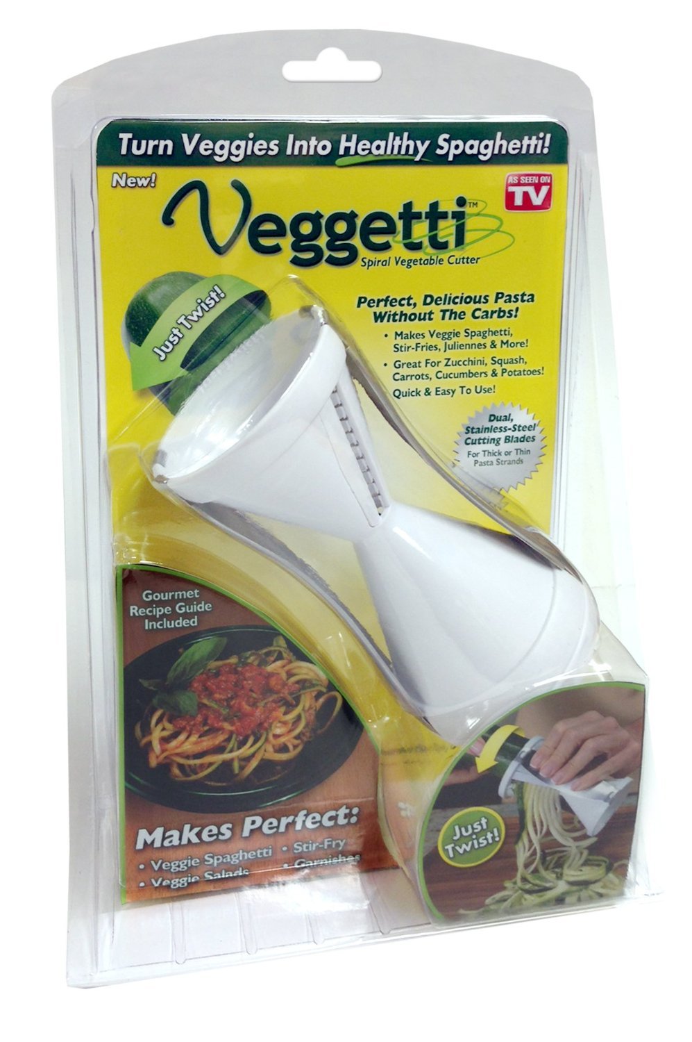 Ontel Veggetti dual stainless steel blades close-up delivering durable, precise cuts