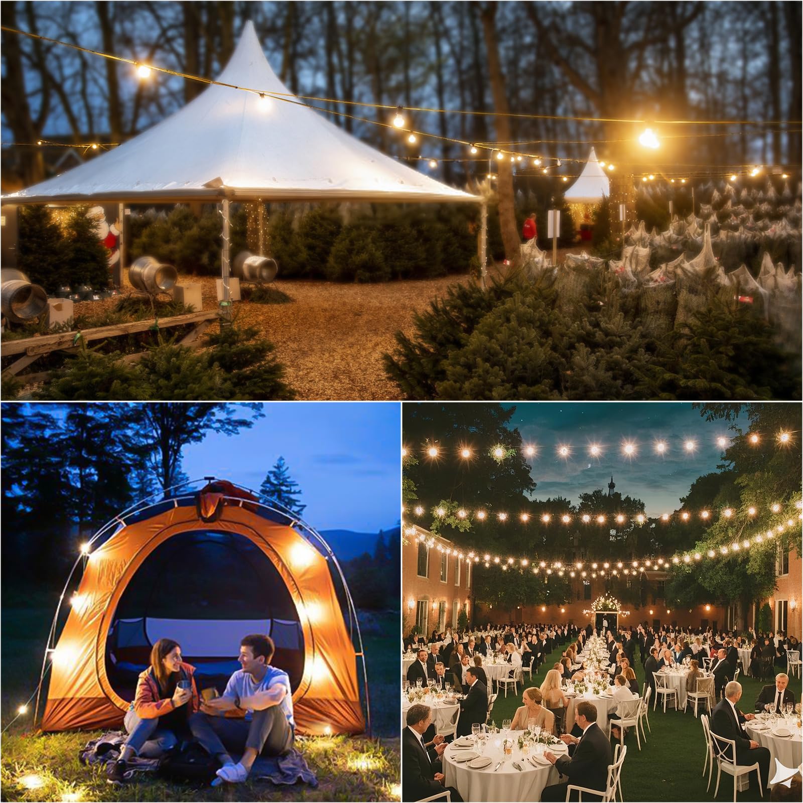 OOOLED string lights draped on patio creating cozy outdoor ambiance