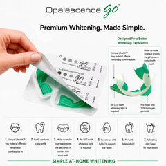 Opalescence tray in mouth illustrating easy application and quick treatment