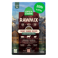 Open Farm front bag view showing branding and product benefits