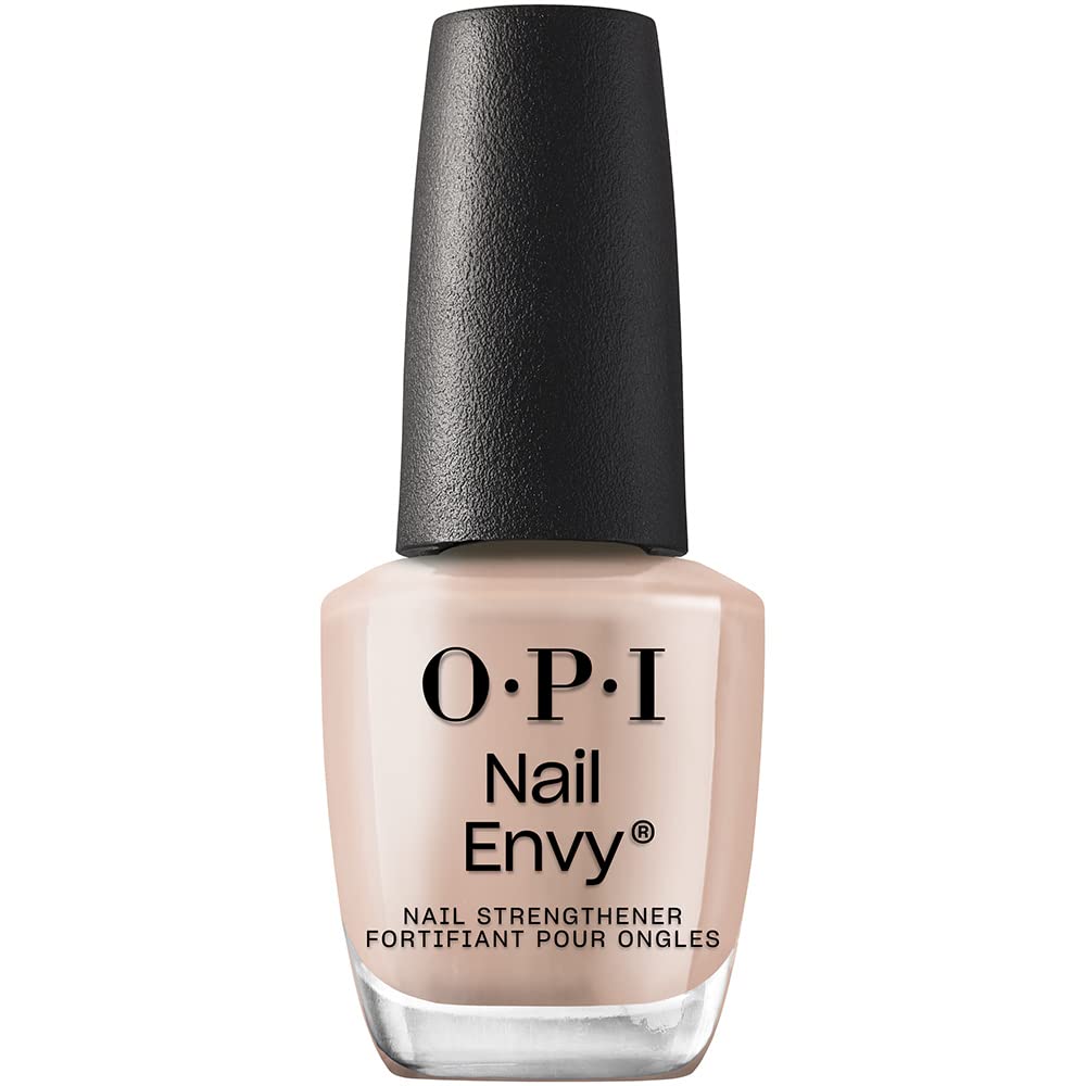 OPI bottle front view showing label and nude shade, highlights protection