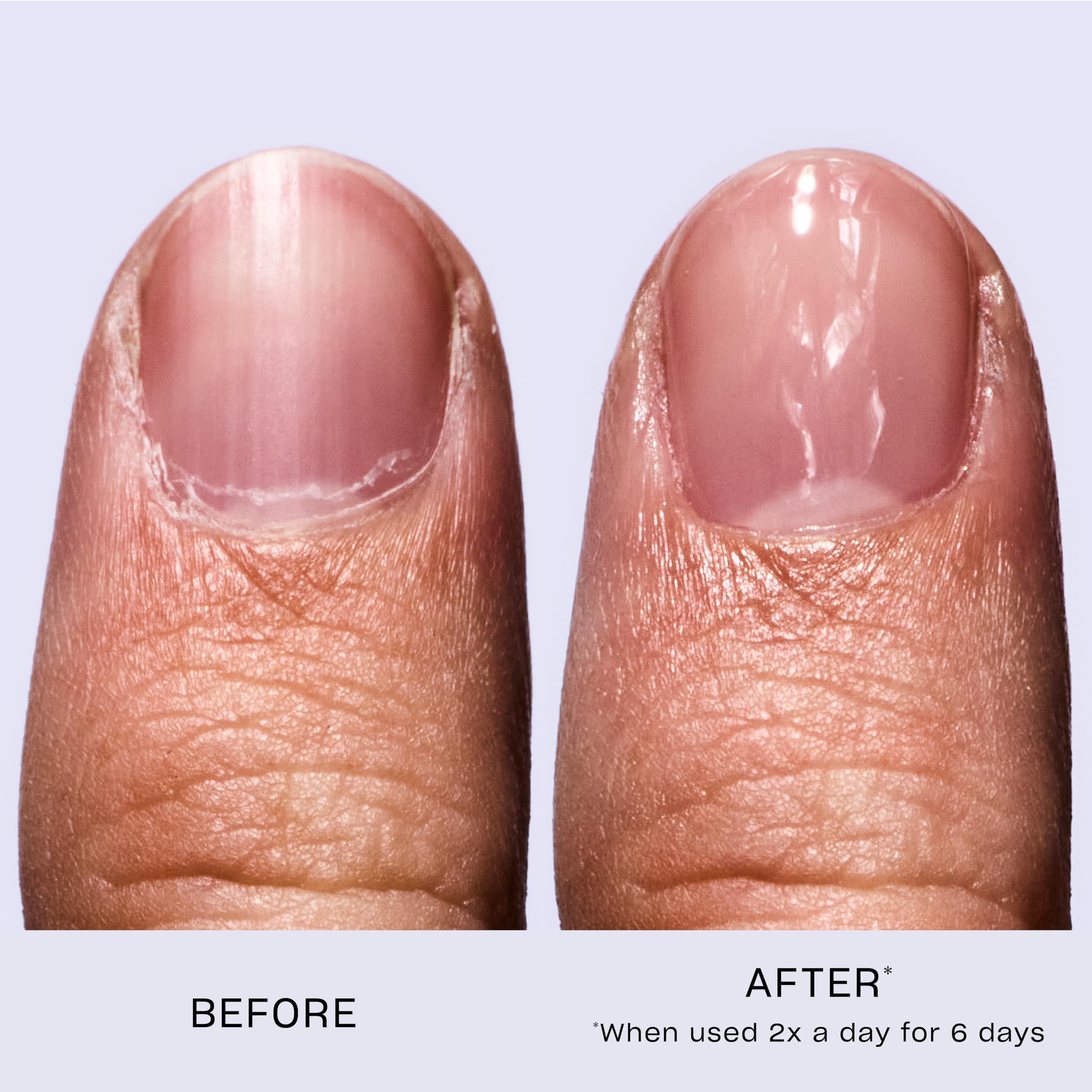 OPI Nail Envy swatch on nails demonstrating sheer soft-pink finish and natural shine