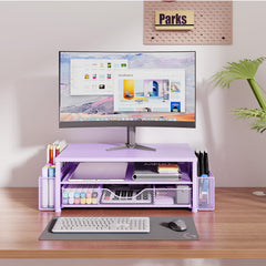 OPNICE close-up of built-in drawer storing cables and small supplies for quick access