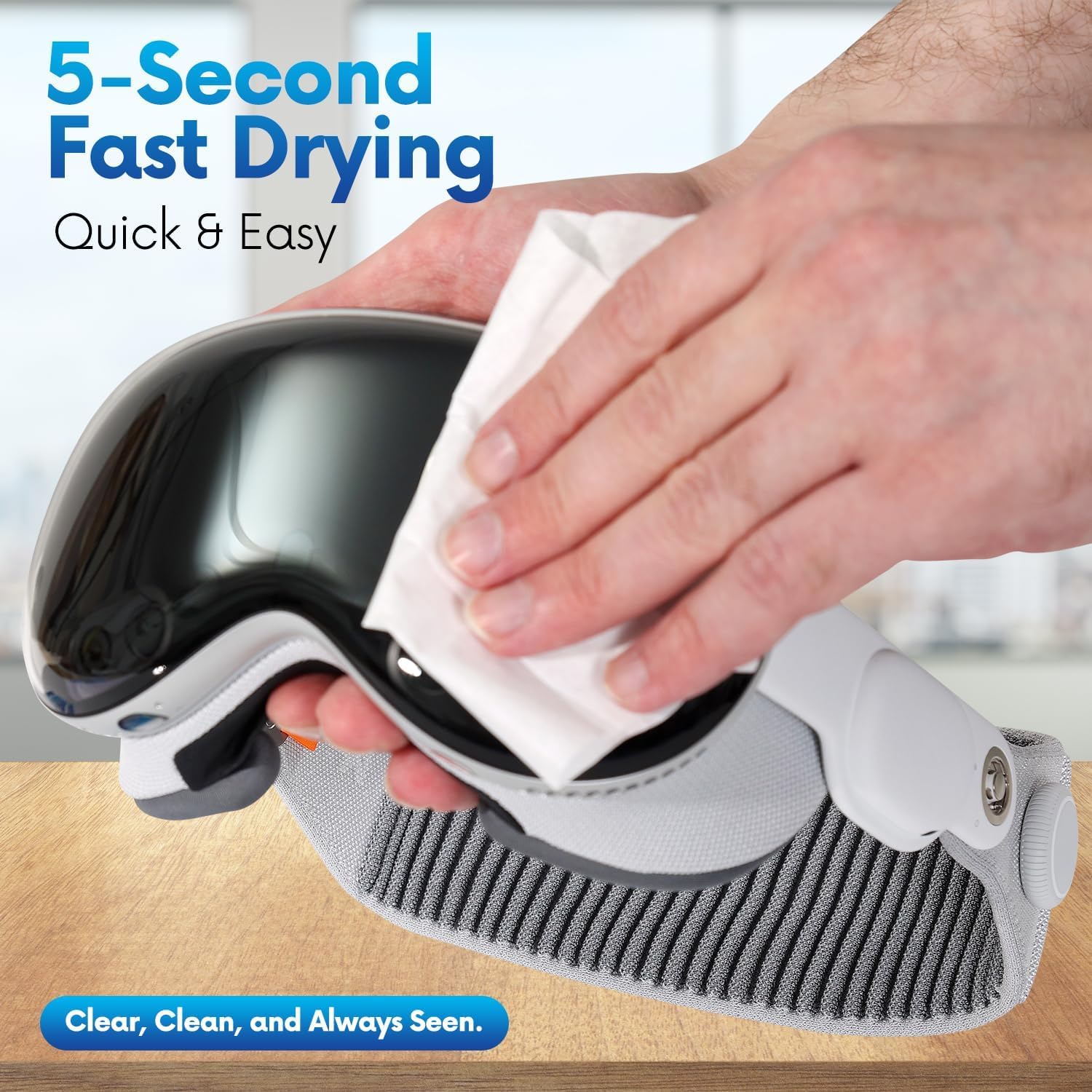 OPTEEL wipe fabric texture close-up showing soft non-abrasive weave for scratch protection
