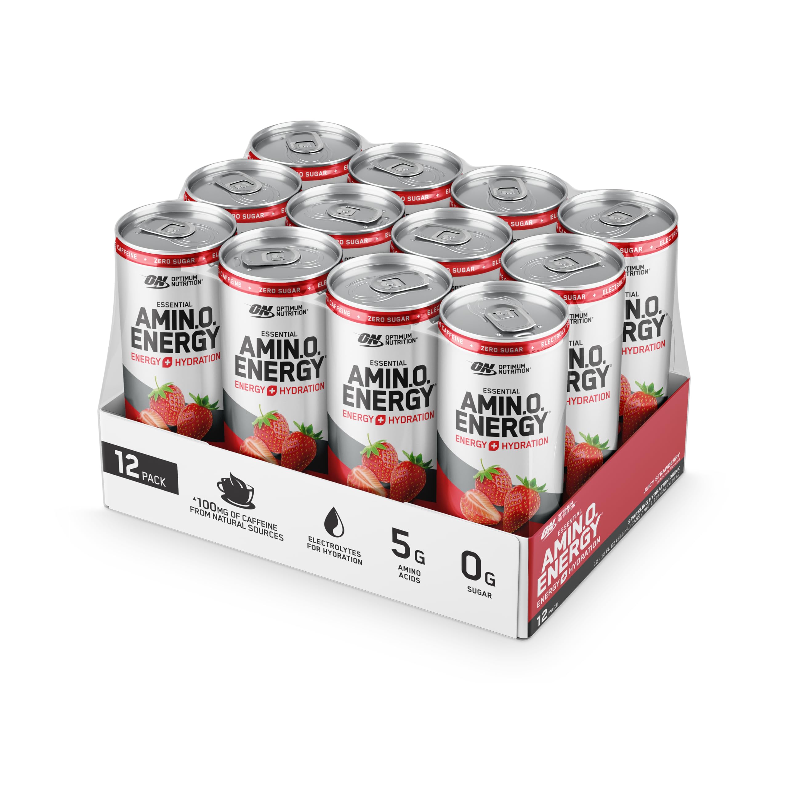 Optimum Nutrition twelve-pack next to soda can for size comparison and value benefit