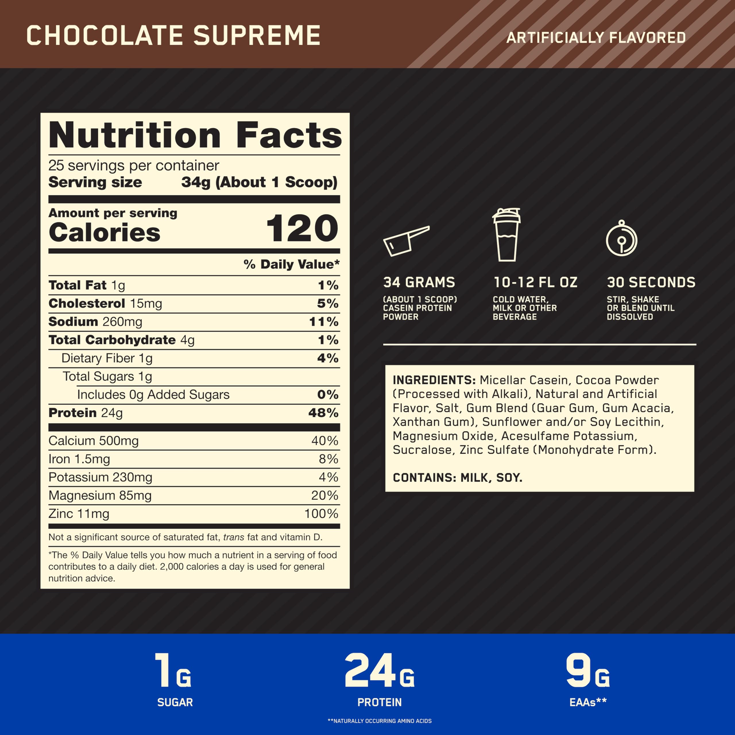 Optimum Nutrition protein scoop close-up highlighting measured servings