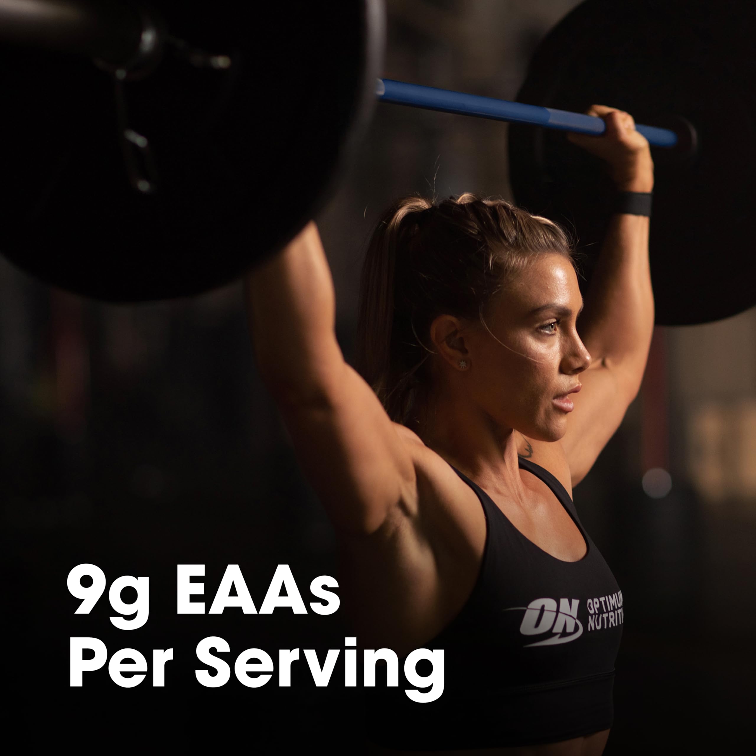 Optimum Nutrition serving scoop beside scoop graphic for portion control