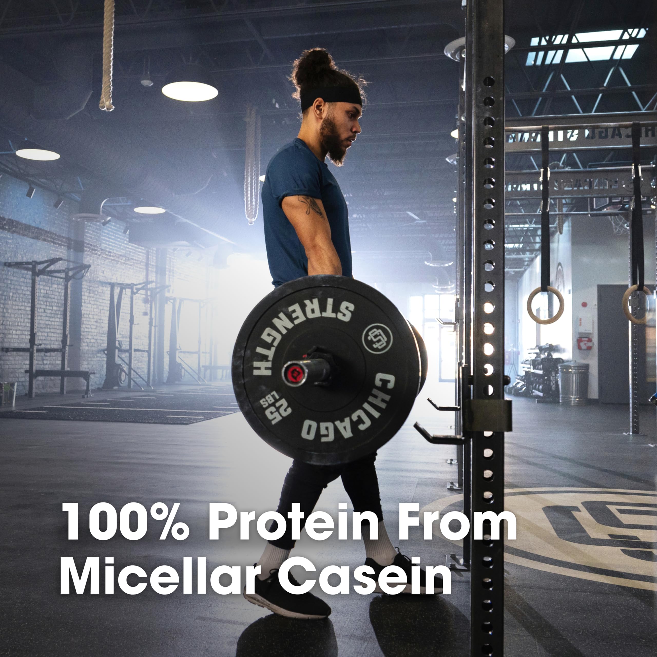 Optimum Nutrition shaker bottle with mixed casein for on-the-go recovery