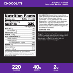 Optimum Nutrition side label with nutrition facts highlighting protein and calcium