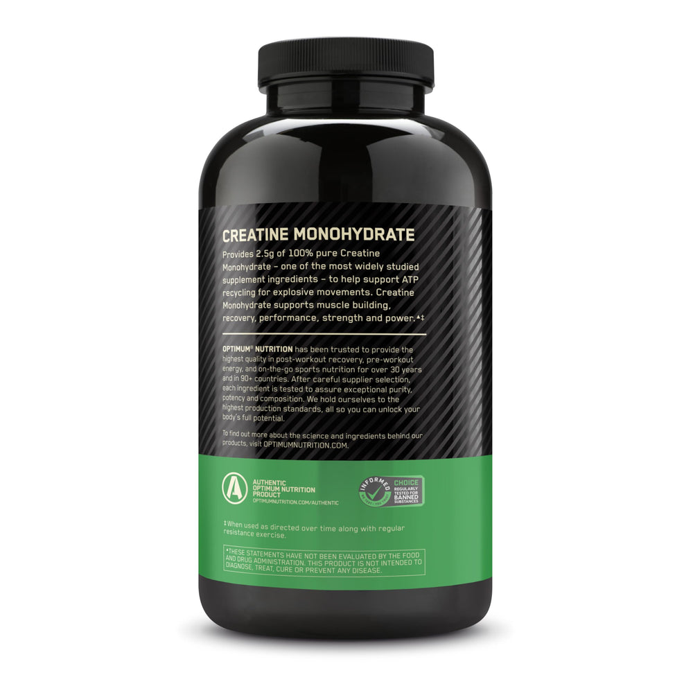 Quality testing label on Optimum Nutrition bottle indicating third-party screening assurance