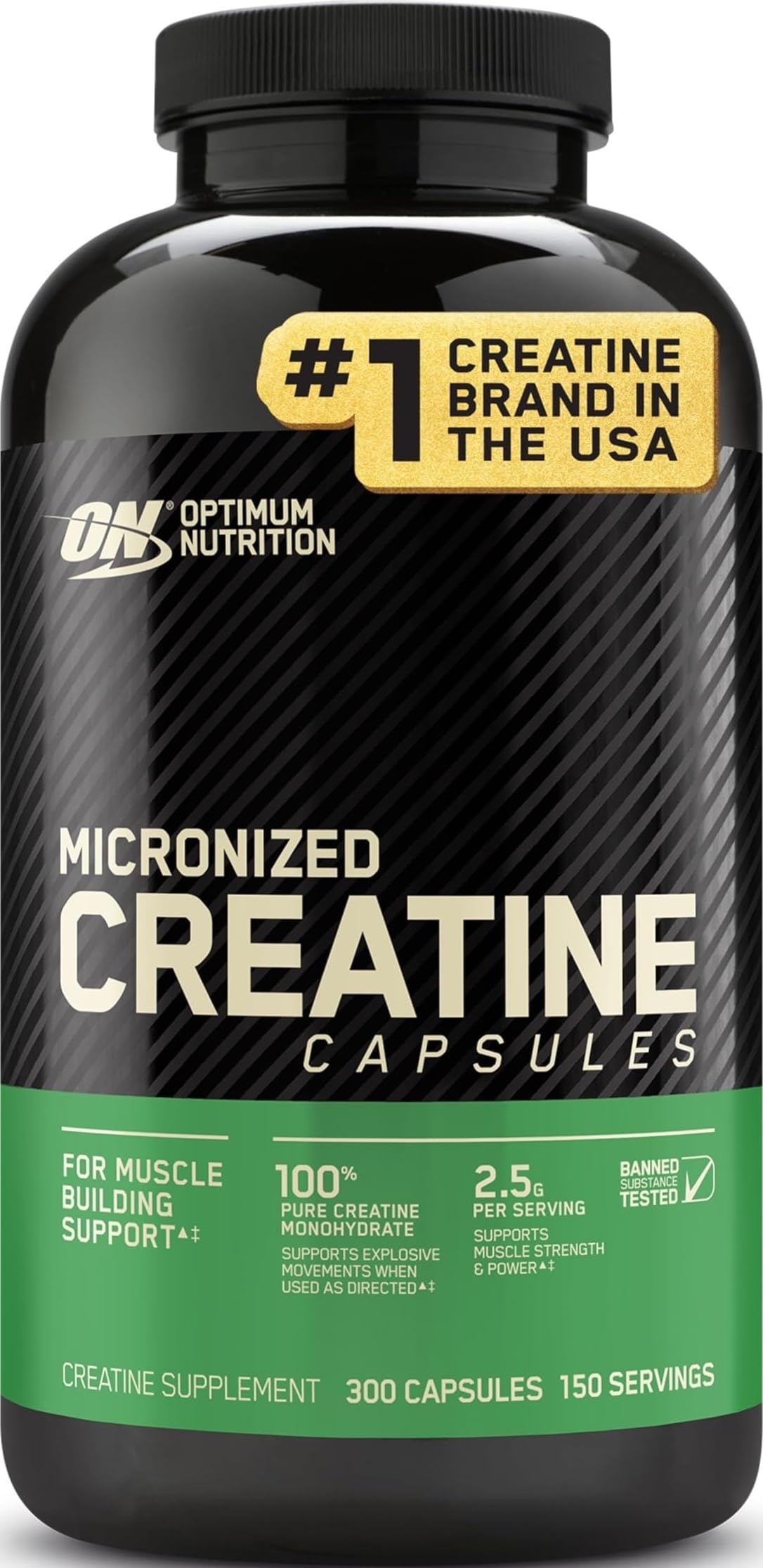 Optimum Nutrition bottle front label showing product name and capsule benefit