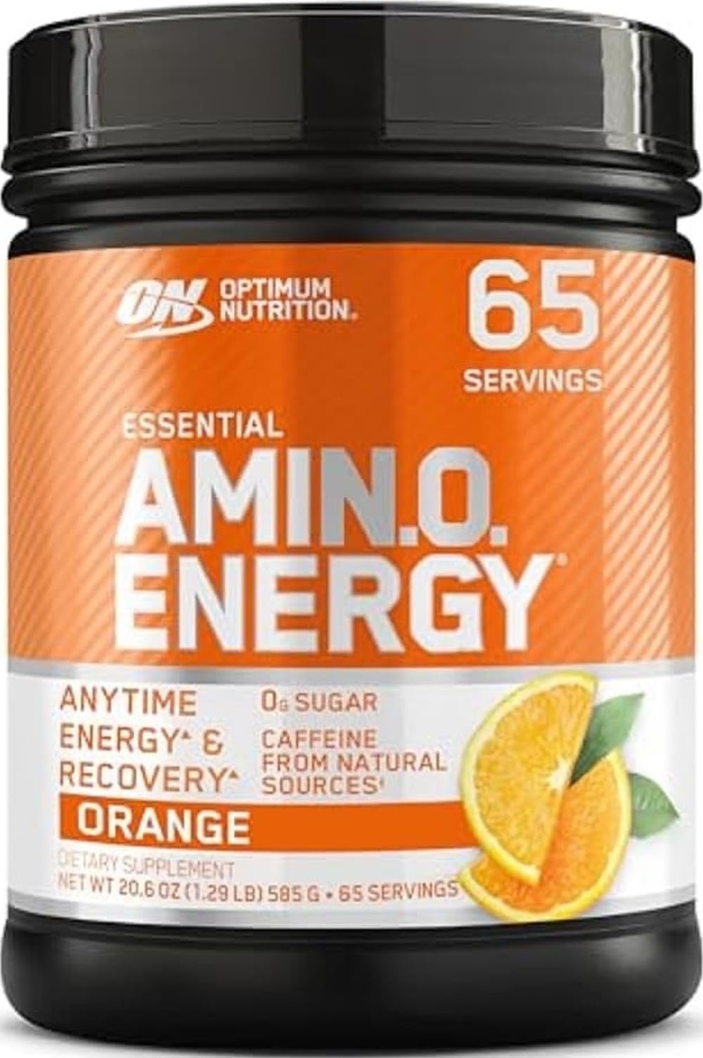 Optimum Nutrition front pack showing orange flavor and clear branding, promotes choice