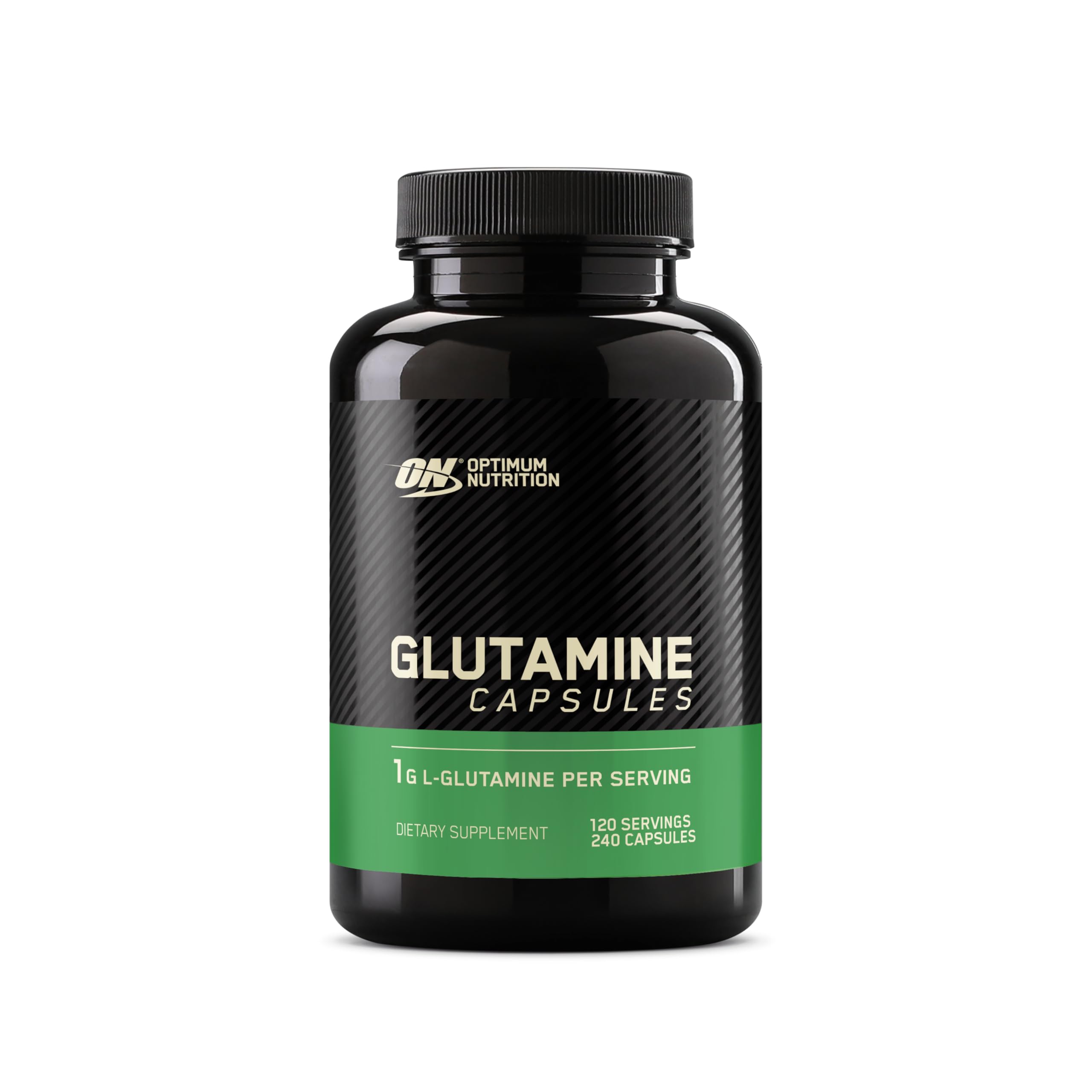 Optimum Nutrition front packaging showing bottle and benefits