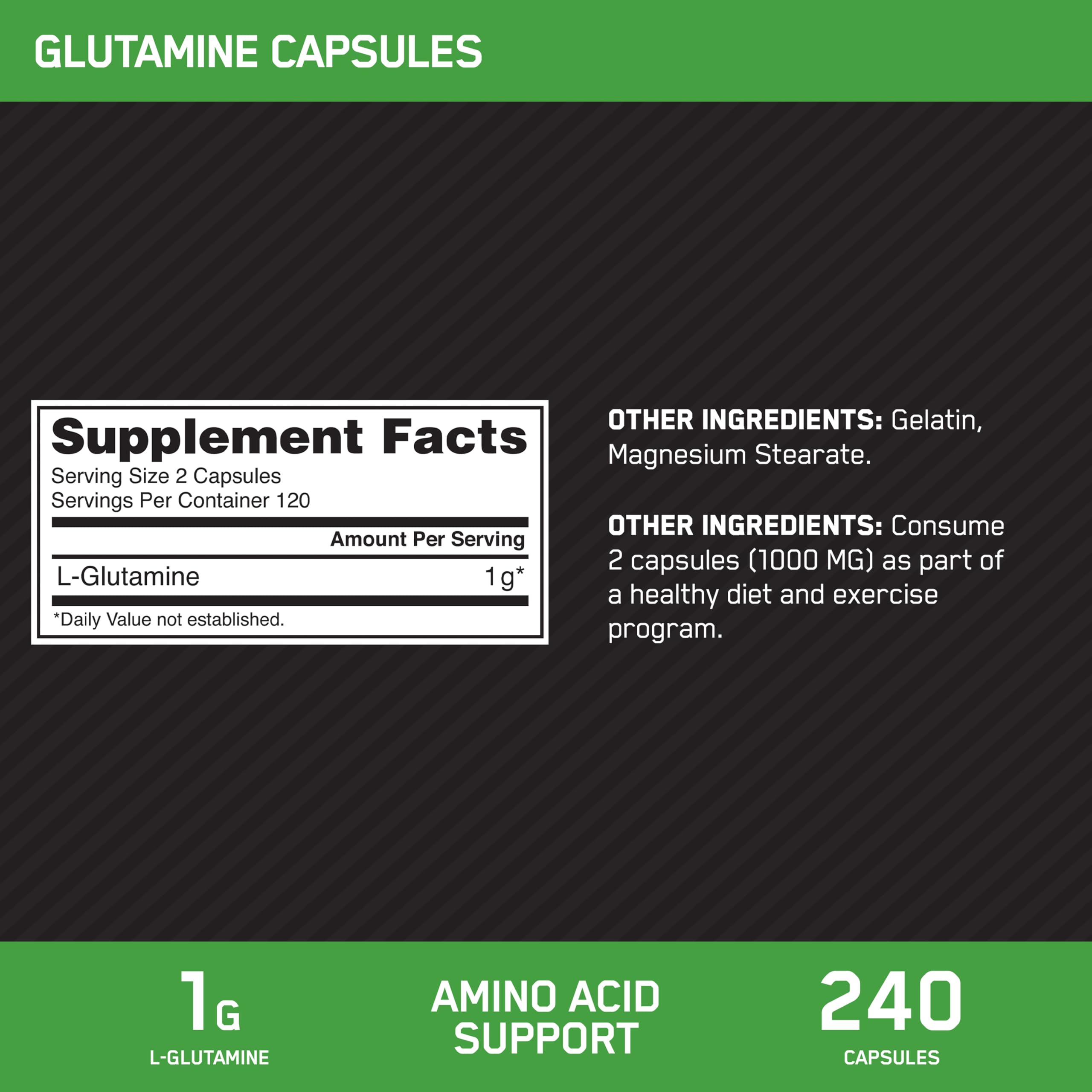 Optimum Nutrition nutritional label closeup with ingredient clarity