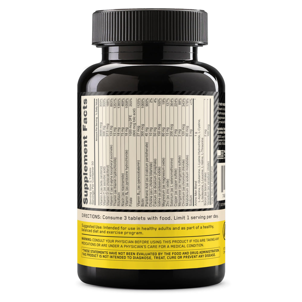 Male athlete taking Optimum Nutrition Opti-Men tablets before workout for daily support