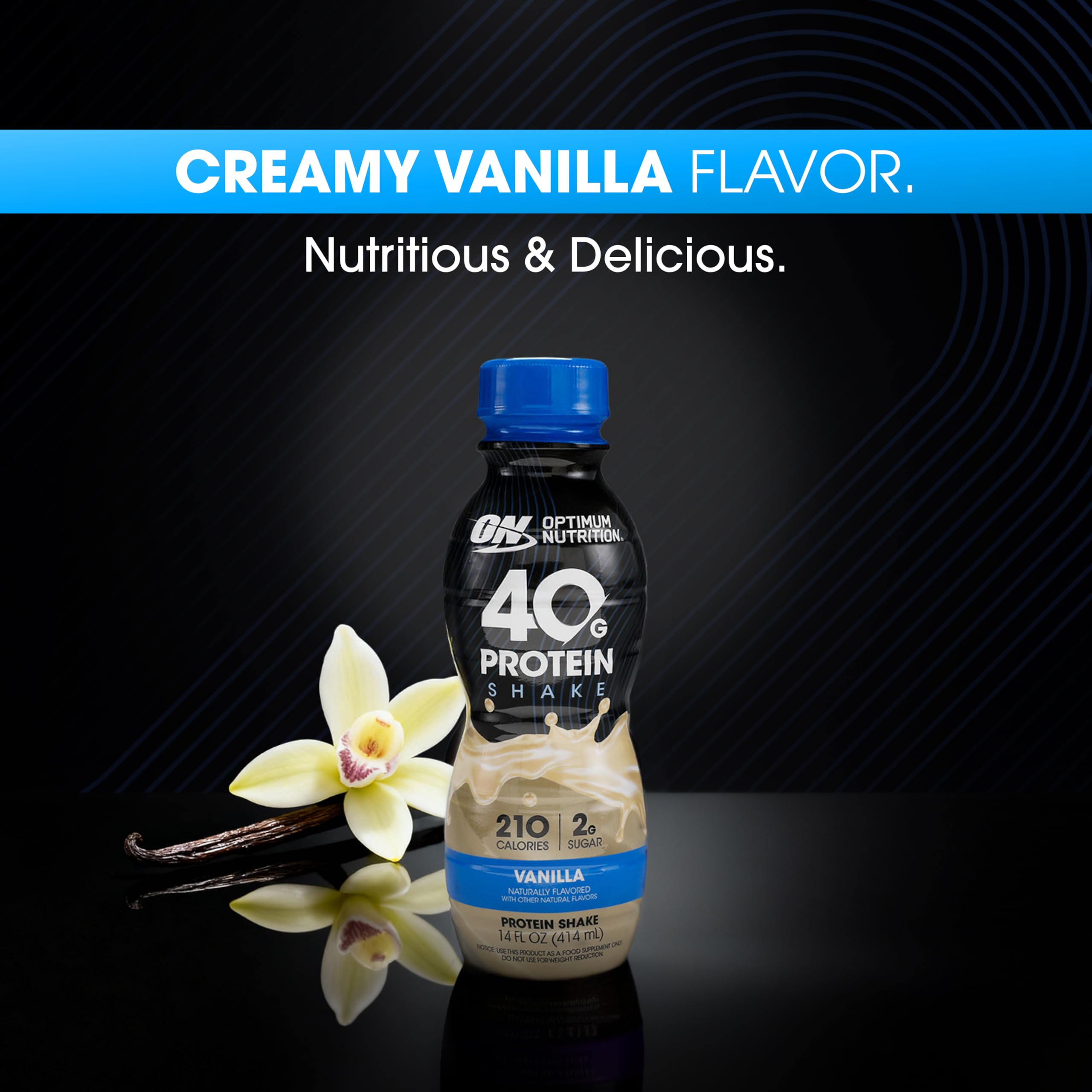 Optimum Nutrition vanilla bottle beside dumbbells showing ideal post-workout convenience