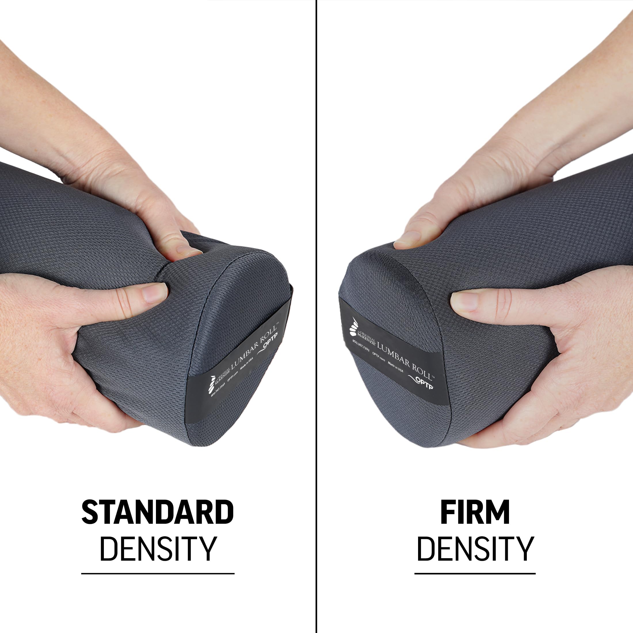 OPTP McKenzie lumbar roll close-up of foam texture and durable cover