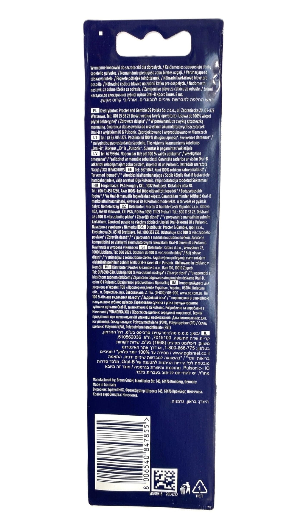 Oral-B CrossAction angled bristles detail demonstrating improved interdental reach