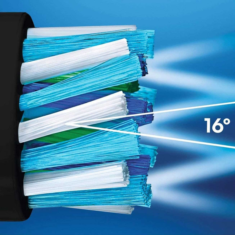 Oral-B CrossAction heads on bathroom counter illustrating sleek lifestyle look
