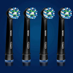 Oral-B close-up of CrossAction angled bristles showing precise plaque targeting