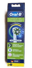 Oral-B CrossAction front packaging showing three replacement heads, clear fit and improved cleaning