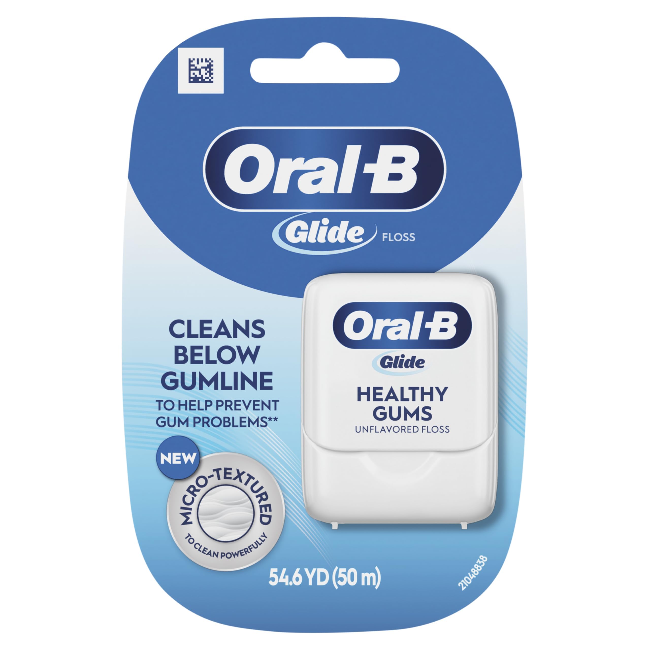 Oral-B floss on bathroom counter indicating everyday routine benefit