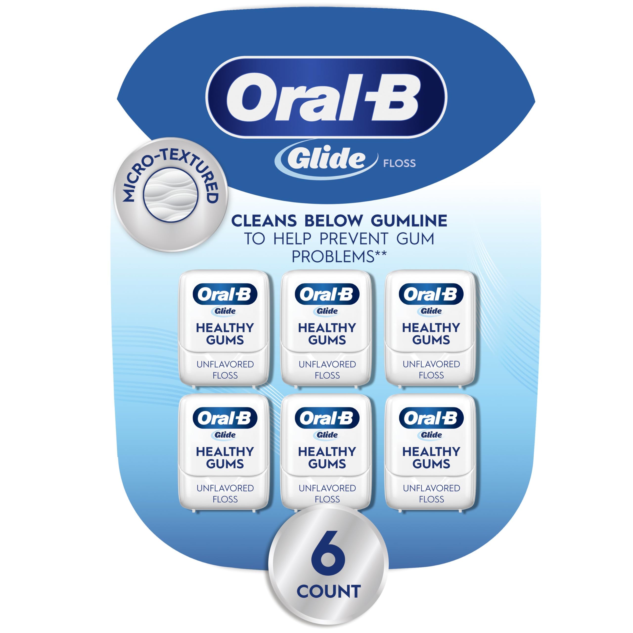 Oral-B front packaging showing pack of six and product benefit