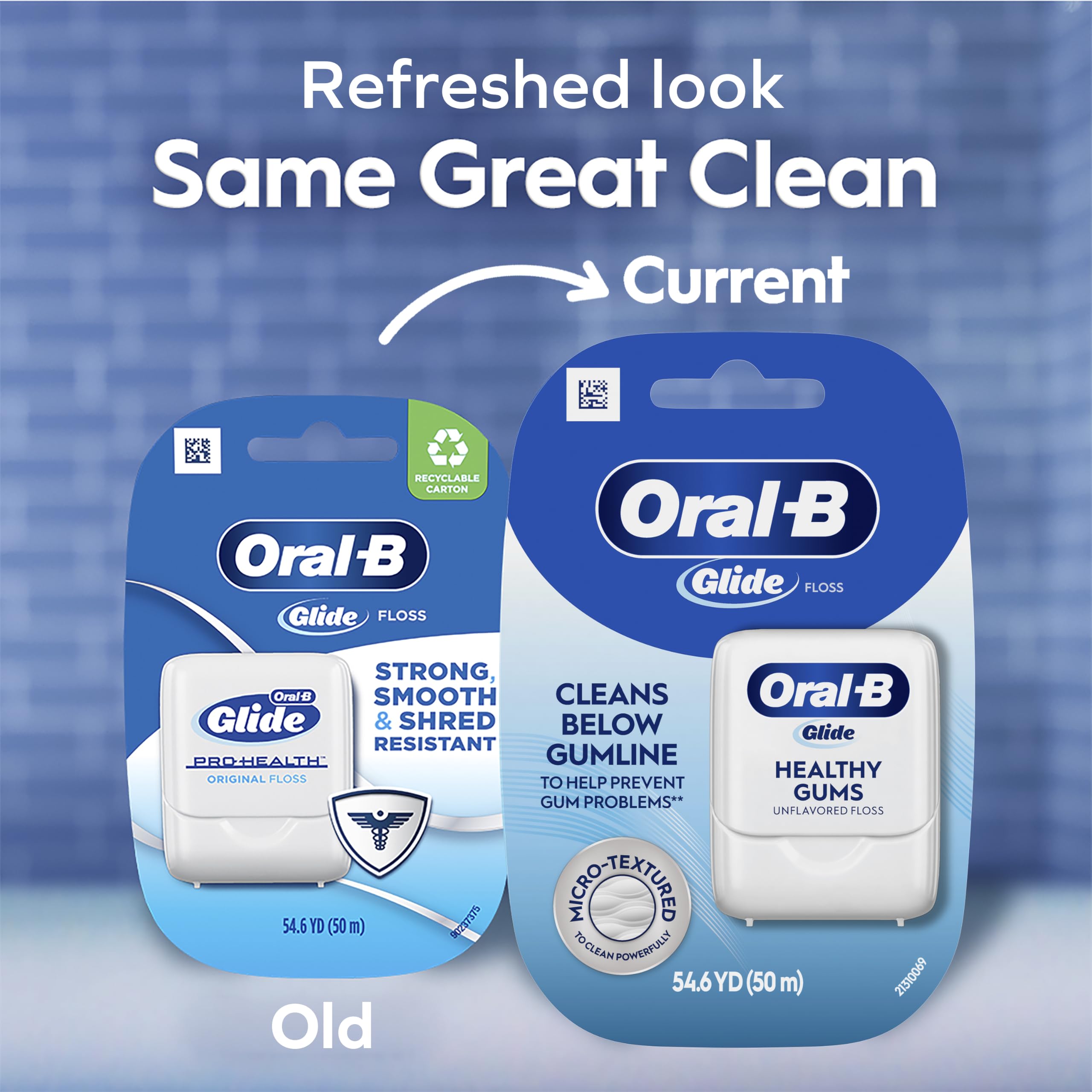 Oral-B close-up of floss spool highlighting easy dispensing benefit