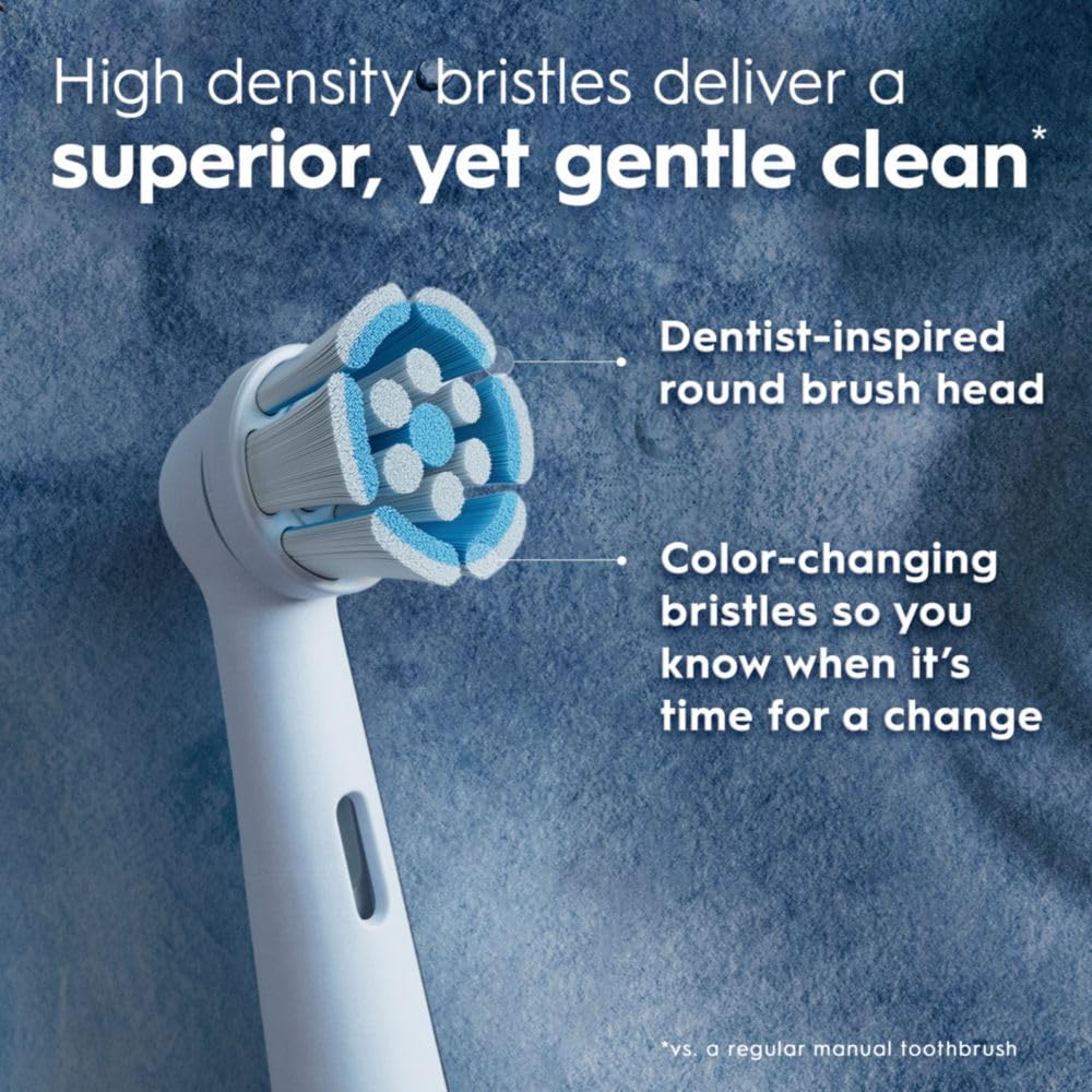 Oral-B close-up of high-density bristles highlighting gentle clean benefit