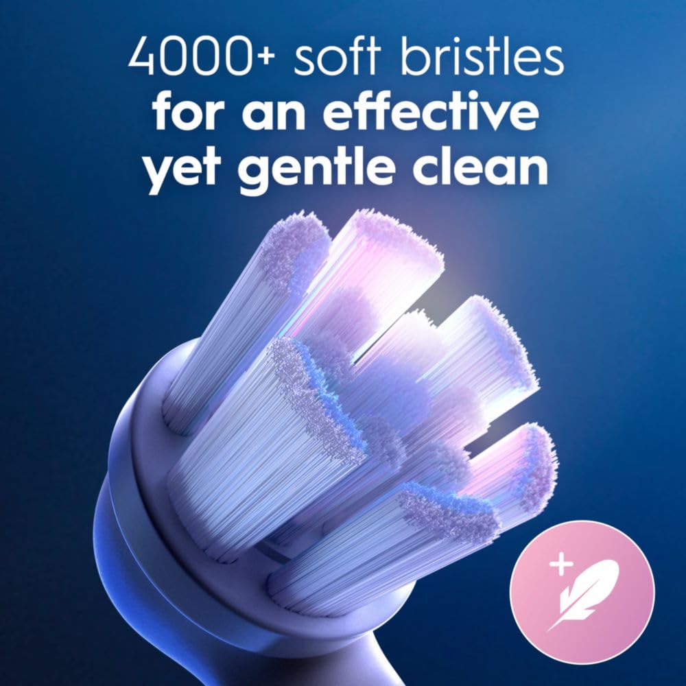 Oral-B bristles fading color to white to indicate timely replacement