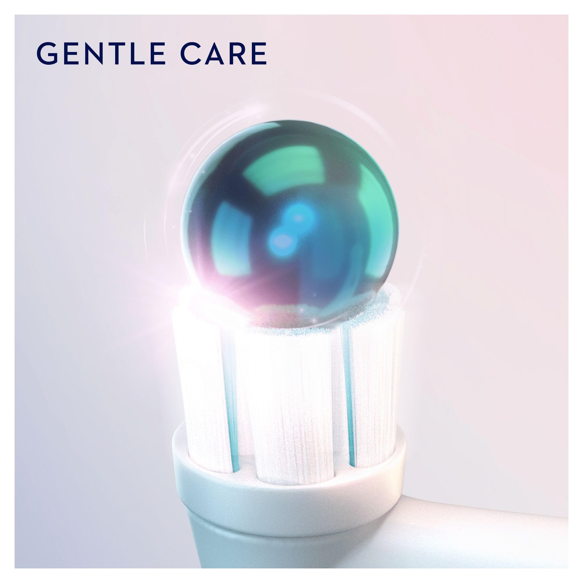 Oral-B Gentle Care heads near sink in bathroom setting illustrating daily use