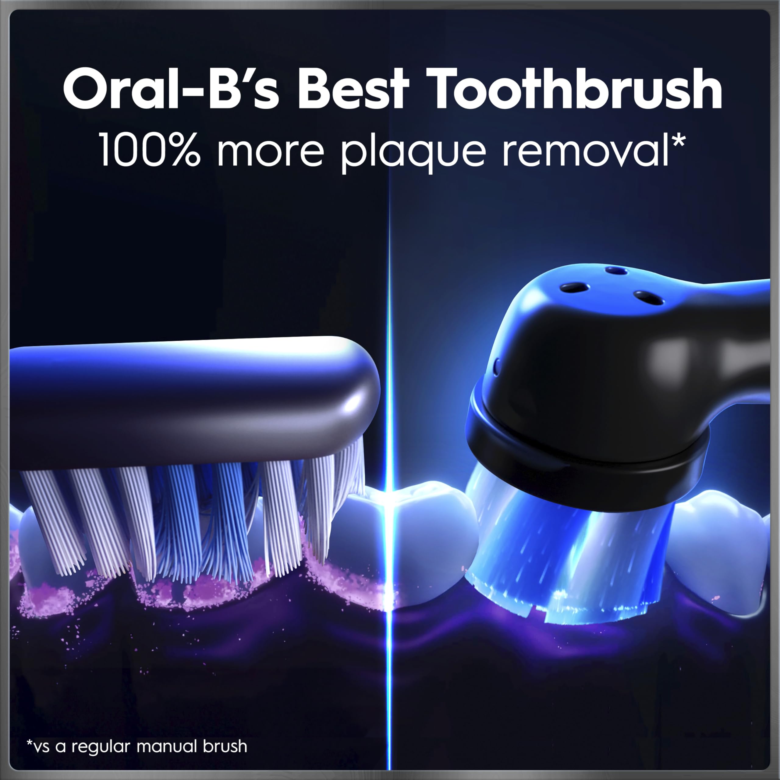 Oral-B iO Series 9 pressure sensor lit red demonstrating gum protection benefit