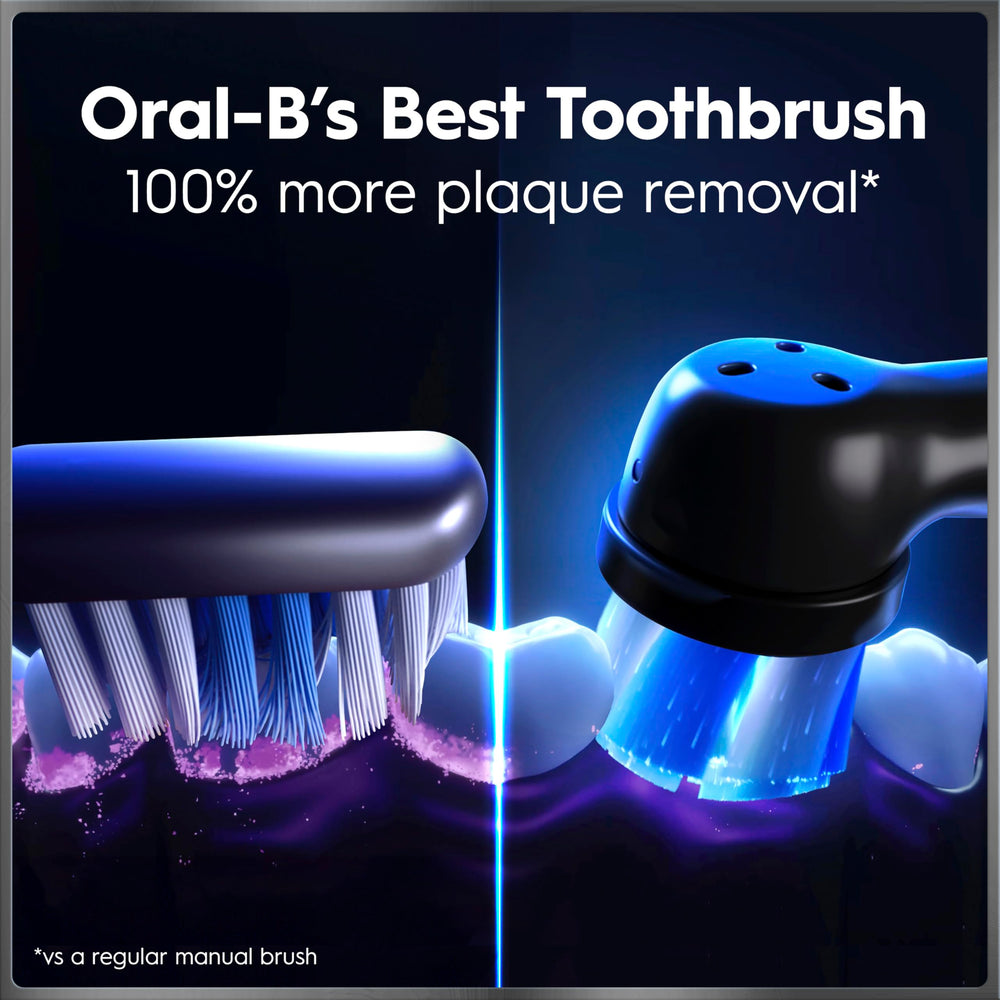 Oral-B iO Series 9 pressure sensor lit red demonstrating gum protection benefit