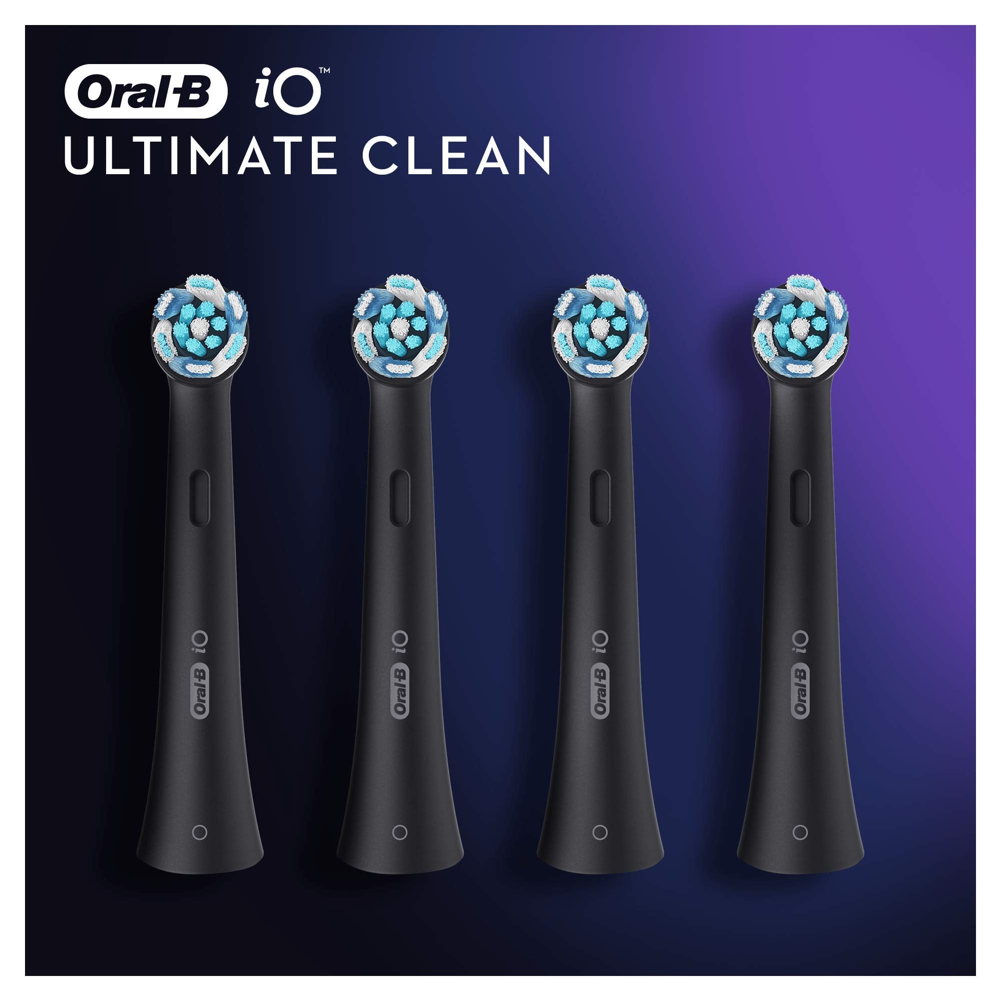 Oral-B brush head and iO handle on bathroom counter lifestyle shot suggesting everyday use