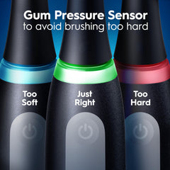 Oral-B round brush head detail showing bristle pattern for targeted plaque removal