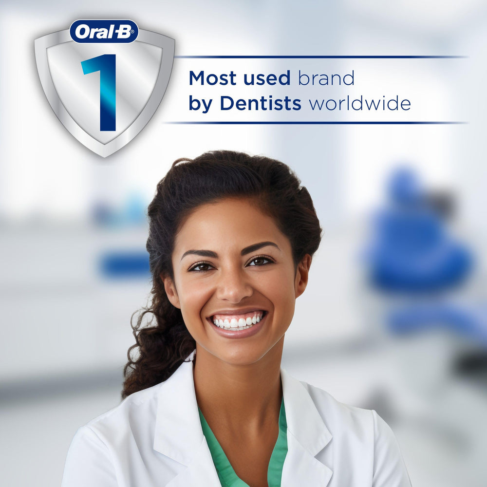Oral-B iO5 charger and base displaying the compact charging setup for convenience