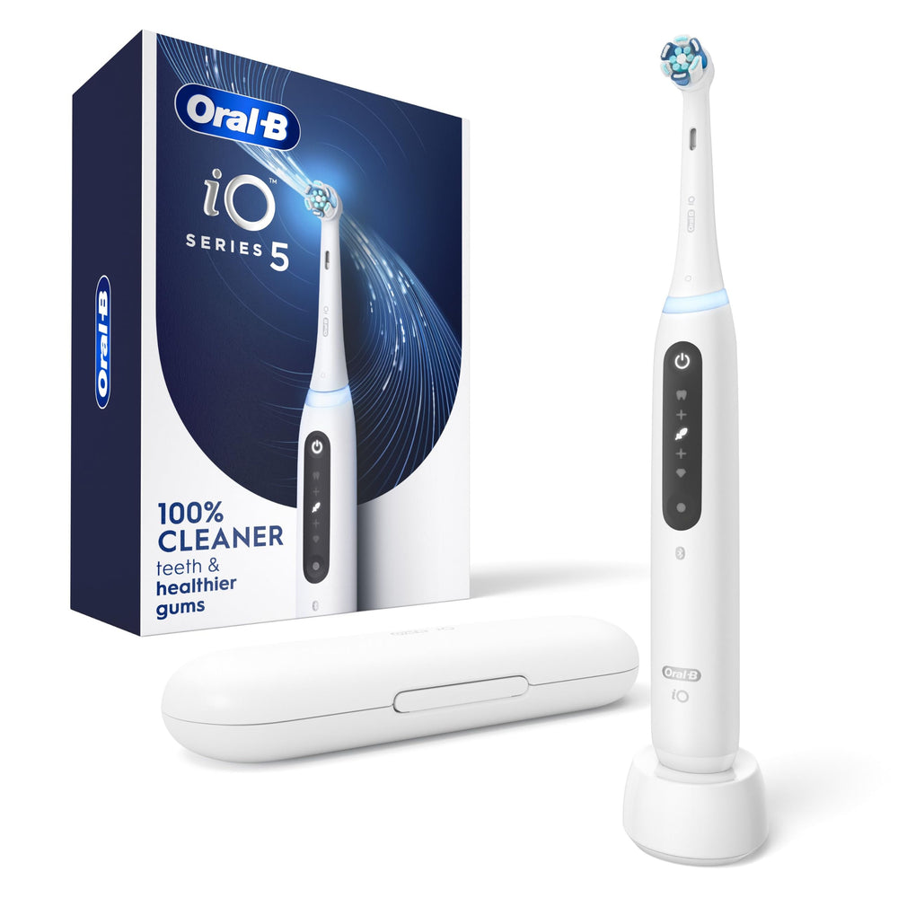 Oral-B iO5 front handle display showing mode and timer, for guided brushing