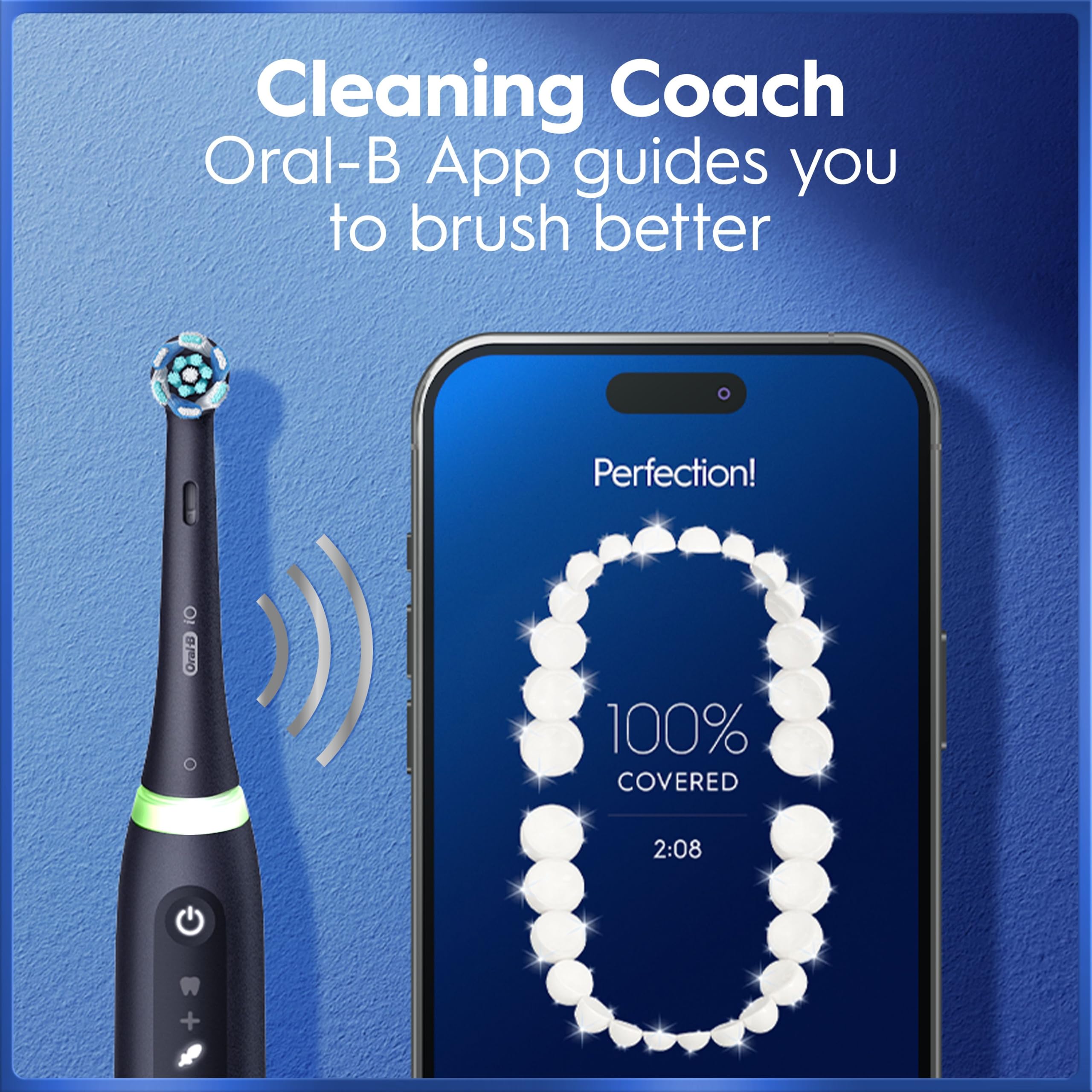 Oral-B iO5 side profile showing charging contact for easy recharging