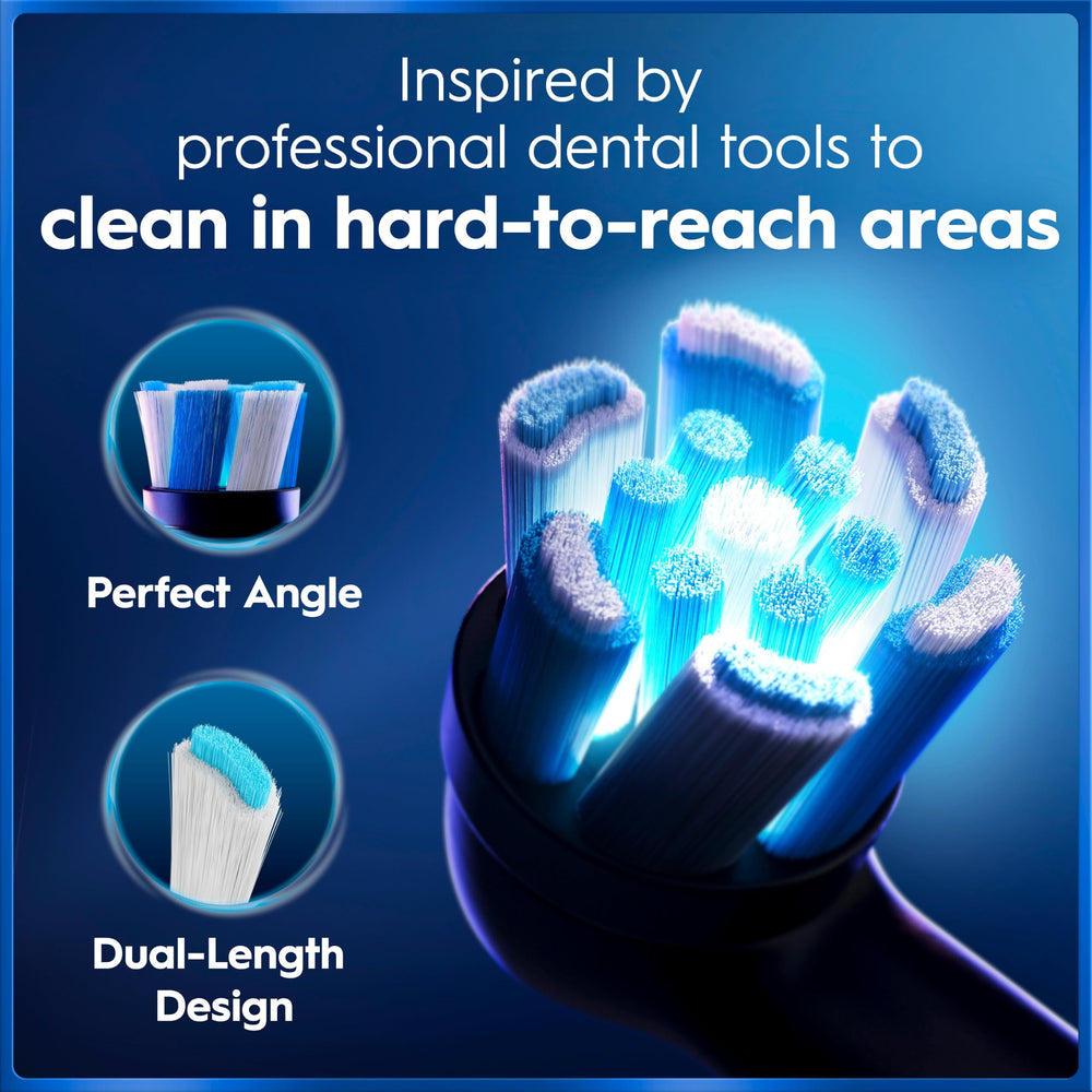 Oral-B iO5 held in hand to show scale and ergonomic grip for comfortable use