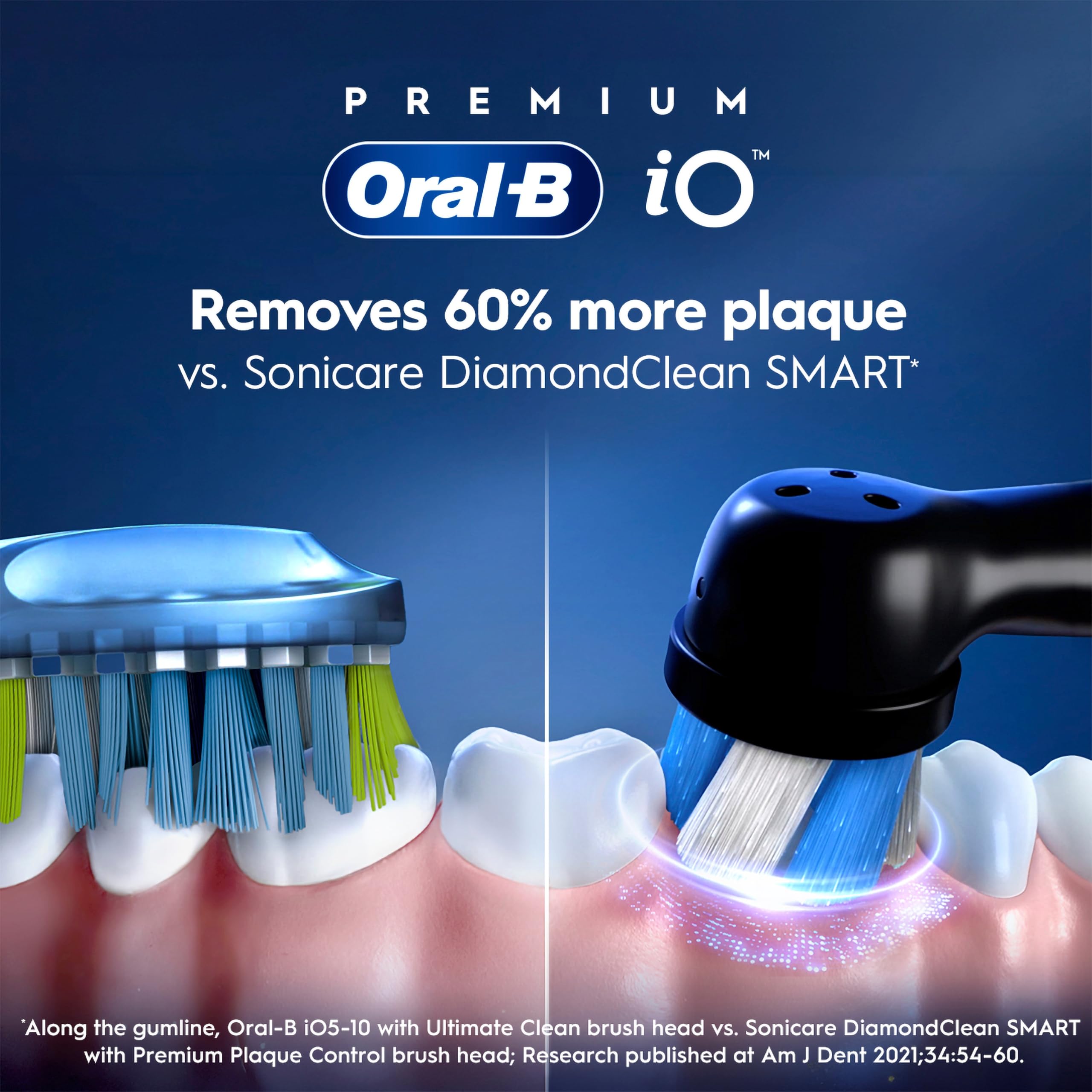 Oral-B pressure sensor light ring illuminated to warn and protect gums