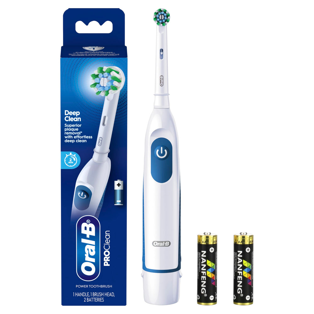 Smiling user after brushing with Oral-B Pro 100 highlighting fresher-feeling teeth