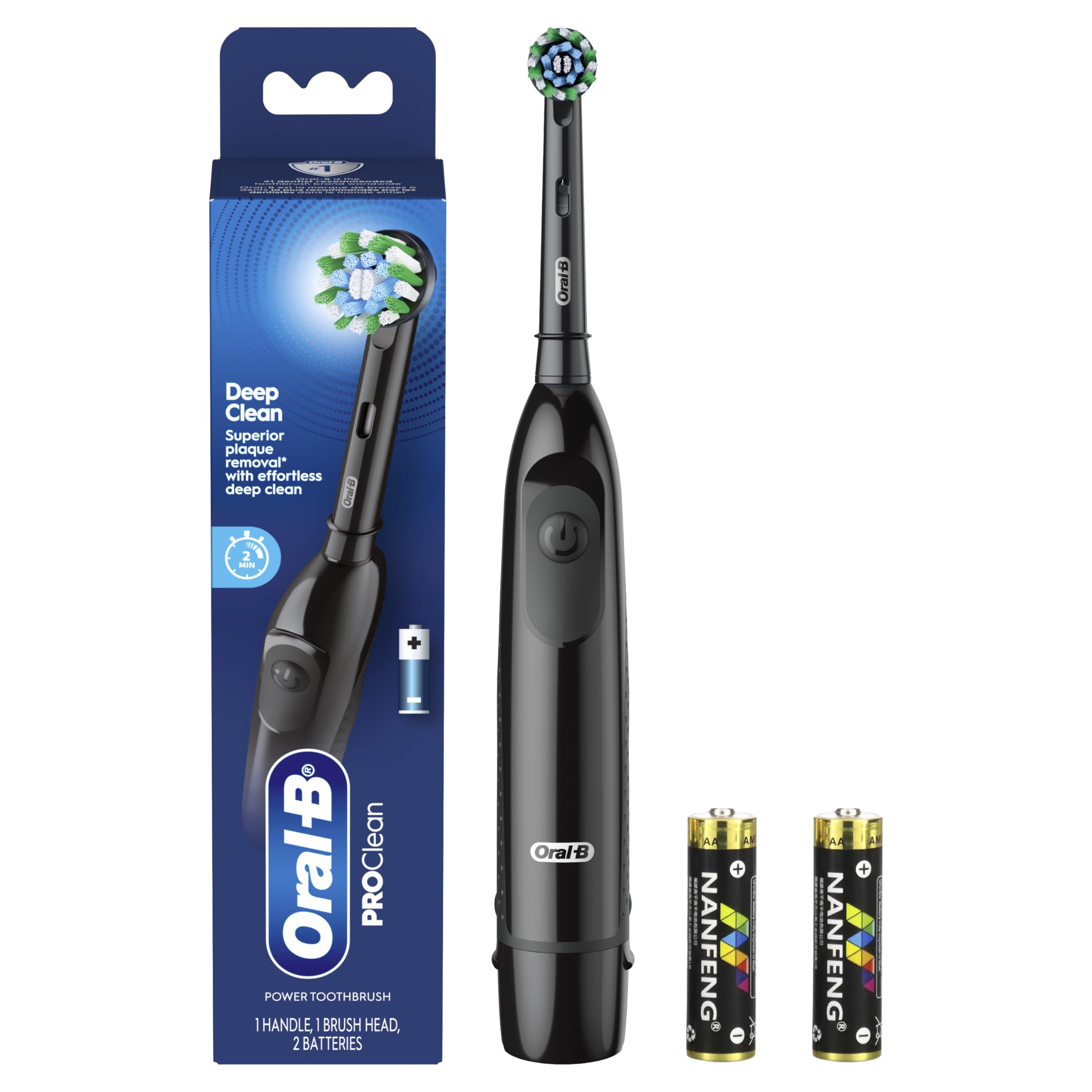 Oral-B packaging back label with features and compatibility details