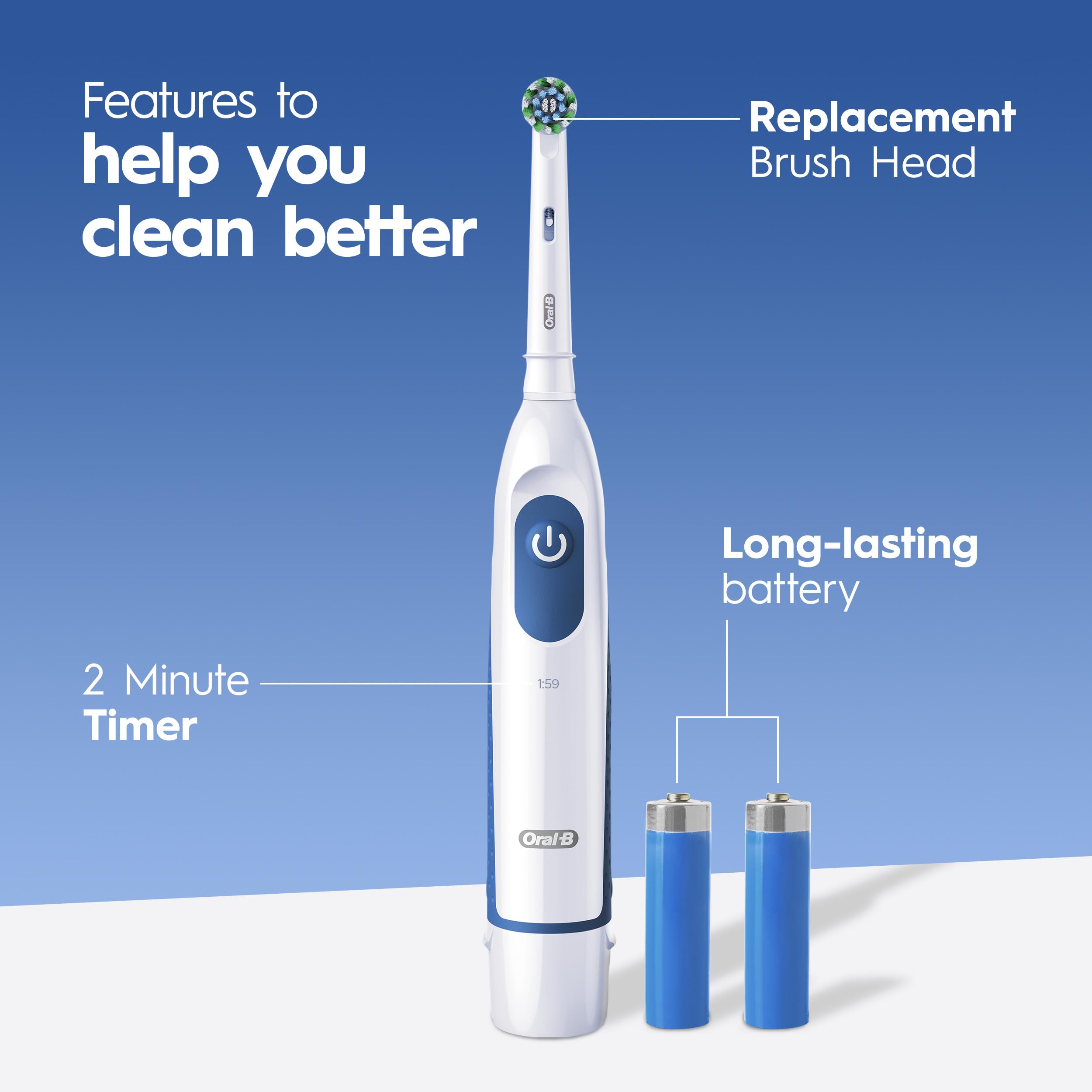 Oral-B Precision Clean brush head close-up highlighting targeted plaque removal