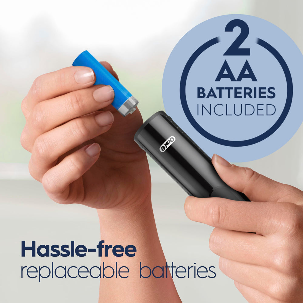 Oral-B handle with several compatible replacement heads for flexible care