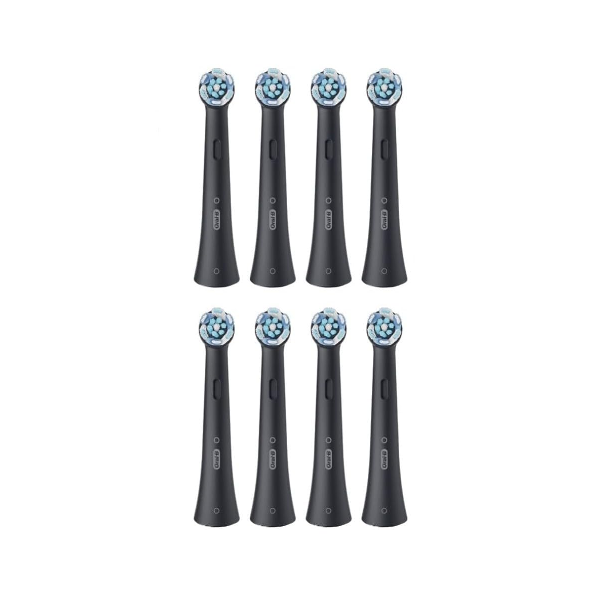 Oral-B toothbrush head in use close-up demonstrating bristle contact for improved plaque removal