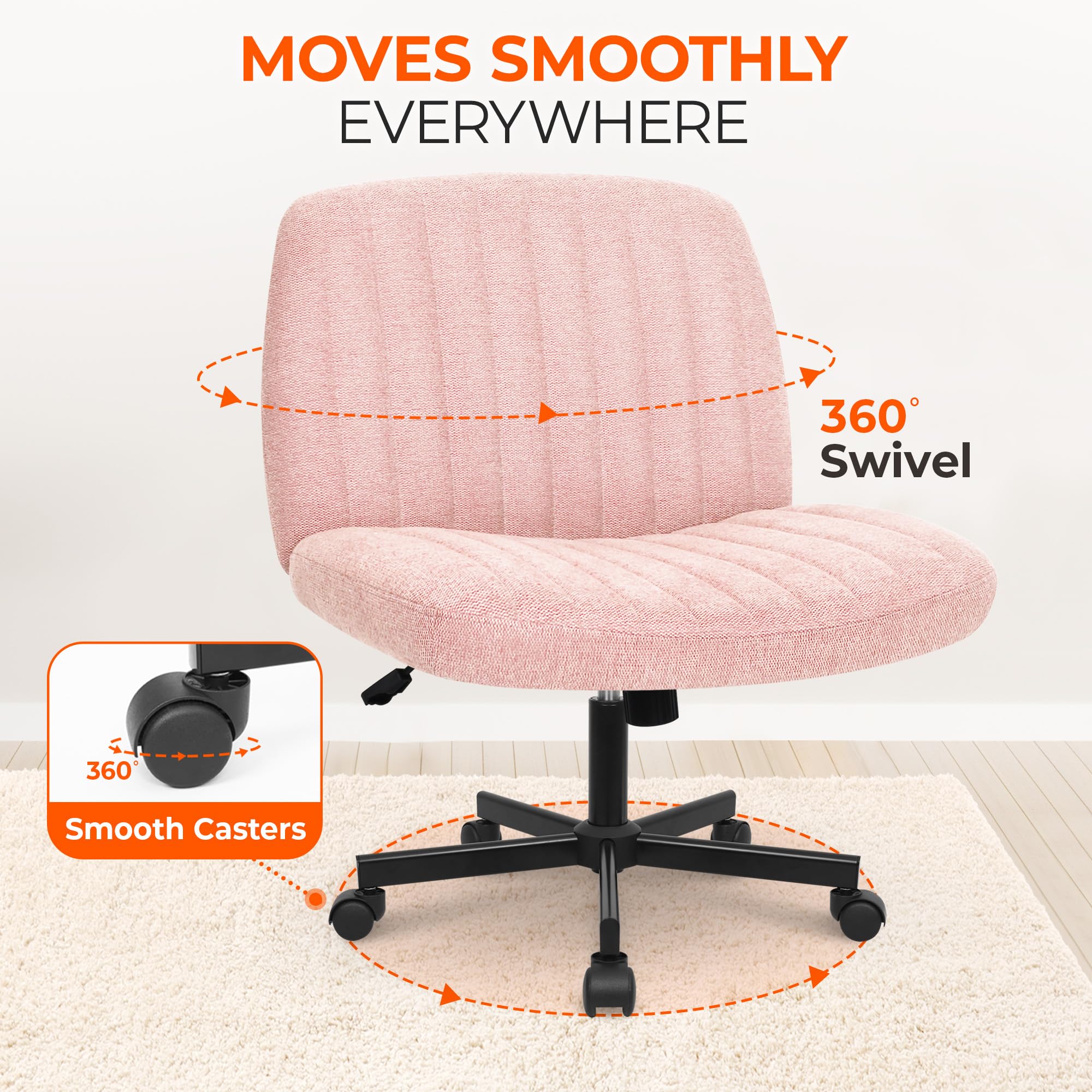 Orange Factory chair height adjustment demo showing easy customization for desks