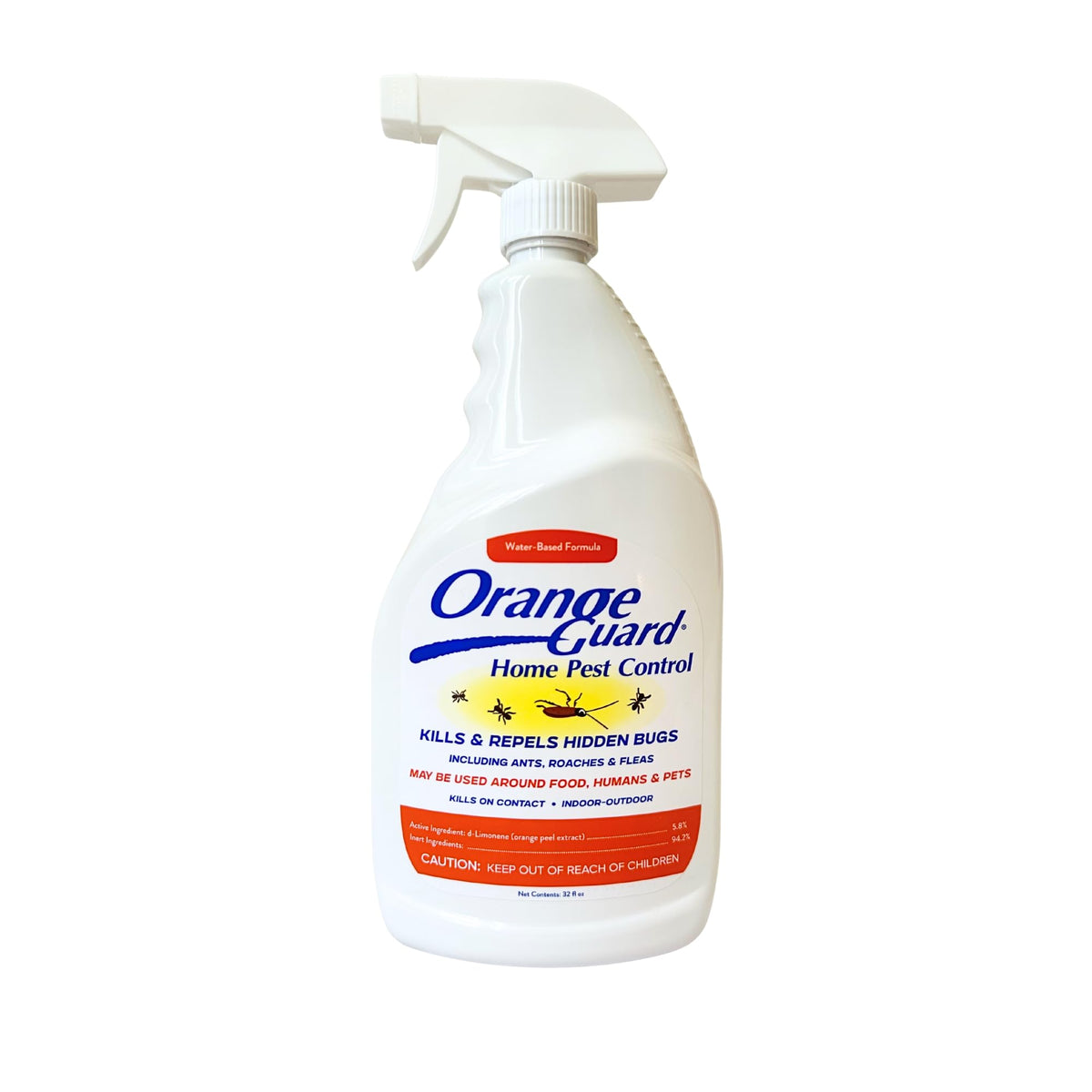Orange Guard front label showing 32oz bottle and benefits