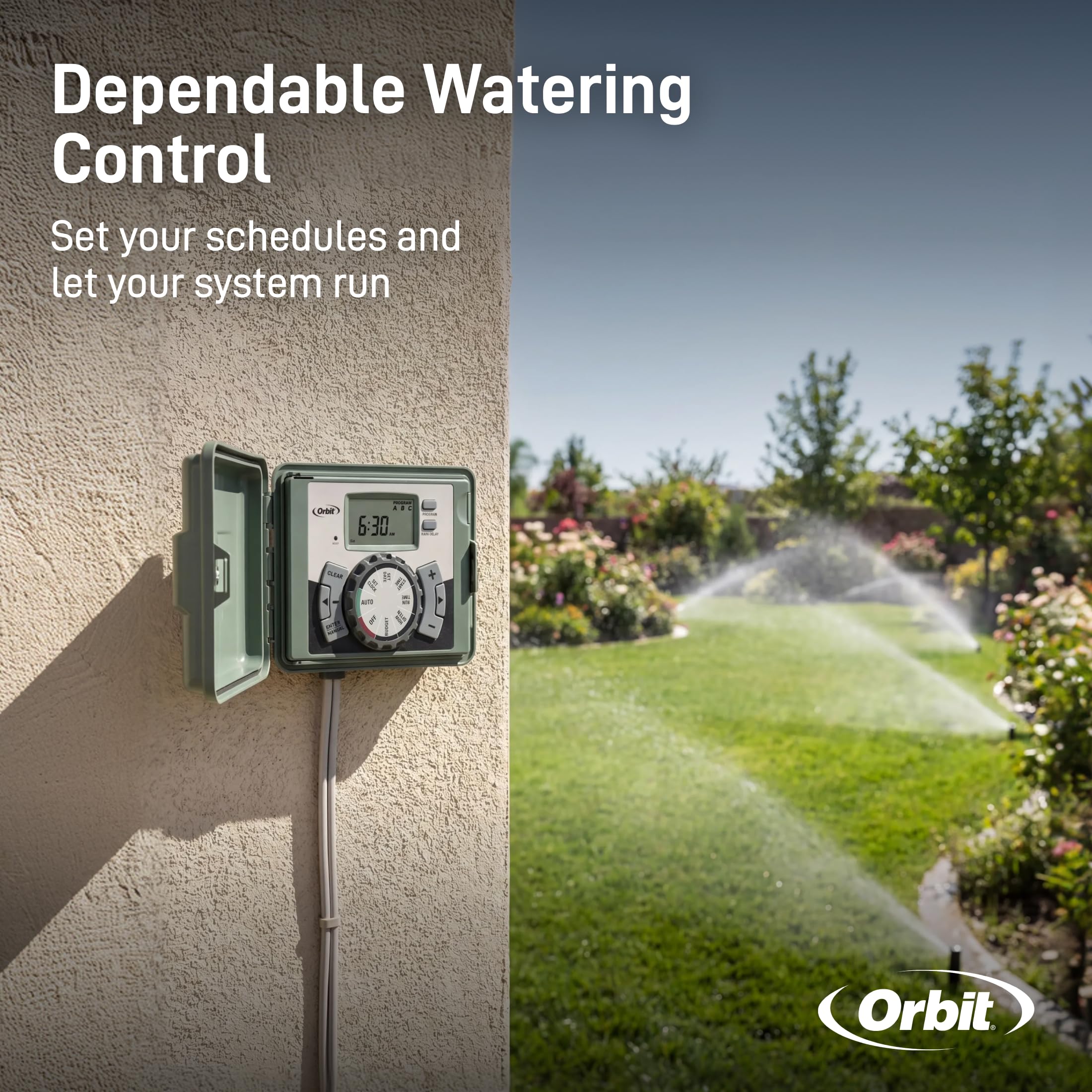 Orbit relay and sensor terminal labeled for automatic rain detection
