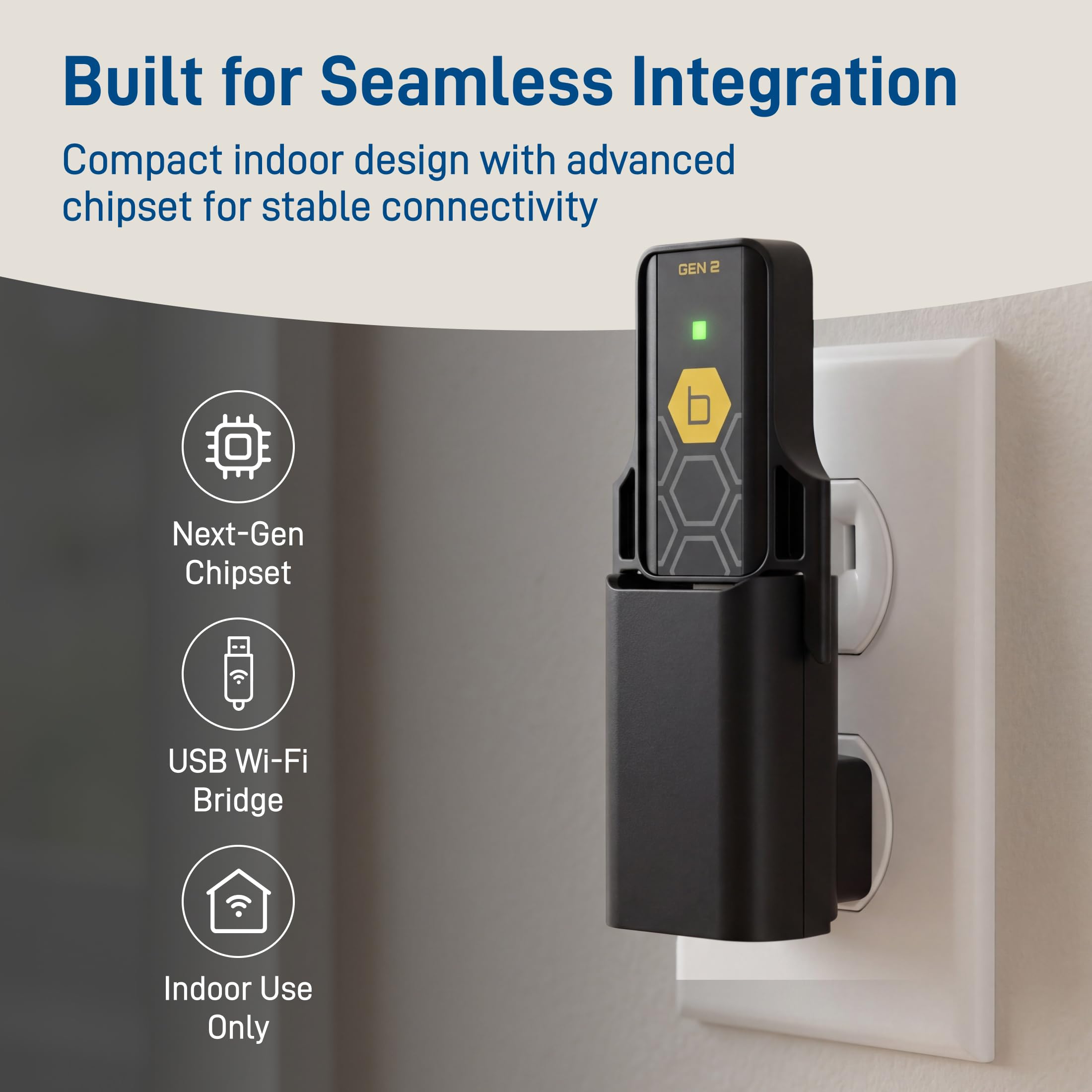 Orbit B-hyve hub beside home router showing size and ideal placement benefit